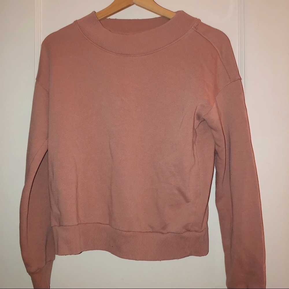 Aerie Blush Fleece Crew Neck